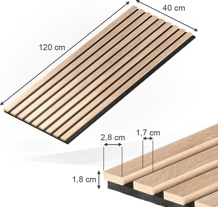 Immagine prodotto Vicco Wandpaneele Akustikpaneel, Eiche, 4 Stück (4 pz.)