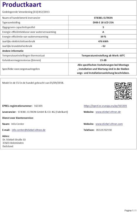 Produktbild Stiebel Eltron DHB-E 18 LCD 25A Elektronischer Durchlauferhitzer, gradgenaue Temperatur dank 3i Technologie
