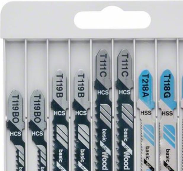 Actual product image Bosch Professional Zubehör 10-piece jigsaw blade set Basic for Metal and Wood