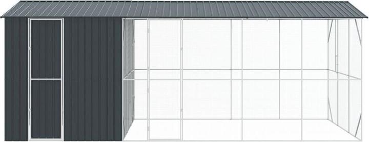 Actual product image vidaXL Aviary with extension anthracite 310x640x247 cm steel