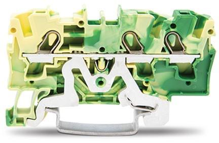 Produktbild Wago DIN-Schienenklemme 3 x 4 mm2 grün/gelb
