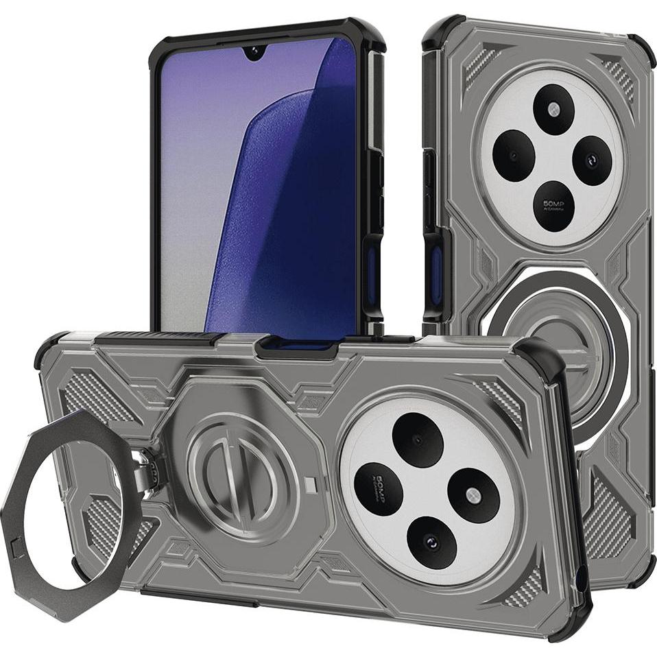 Techsuit - Carbon Shield PRO - Xiaomi Redmi 14C / Poco C75 - Smoke Black (Xiaomi Poco C75, Xiaomi Redmi 14C), Cover smartphone, Nero