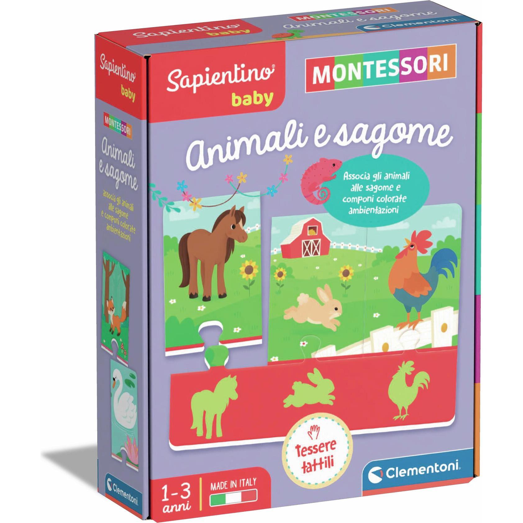 Clementoni Multicolore Sapientino Montessori Animali E Sagome (Tedesco, 1 - 3 Anni)