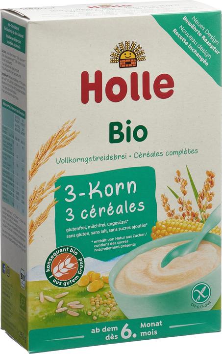 Holle Porridge biologico per bambini a 3 cereali (250 g)