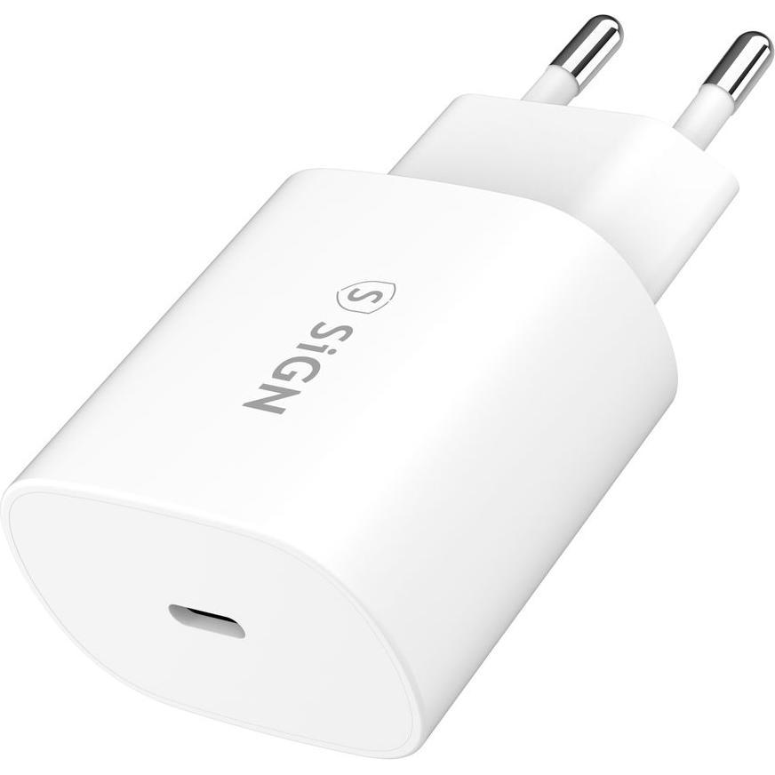 SIGN USB-C Wall Charger 25W 3A - White (25 W), Caricatore USB, Bianco