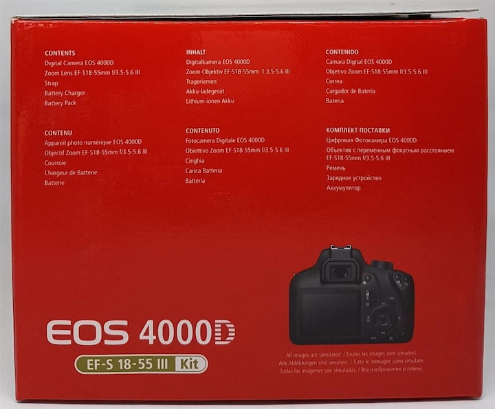 Productafbeelding Canon EOS 4000D DC Kit - Import (18 - 55 mm, 18.70 Mpx, APS-C / DX)