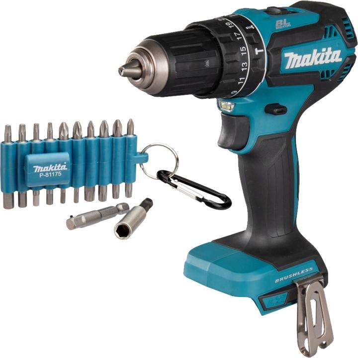 Produktbild Makita DHP 485 Z Akku Schlagbohrschrauber 18 V 50 Nm Brushless + 22 tlg. Bit Set - ohne Akku, ohne (Akkubetrieb)