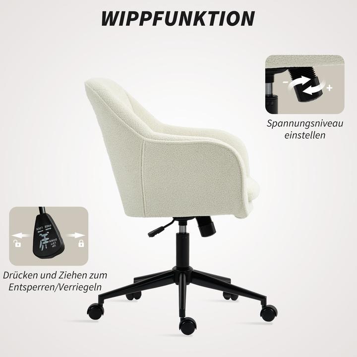 Immagine prodotto Homcom Bürostuhl Polyester, Stahl Beige