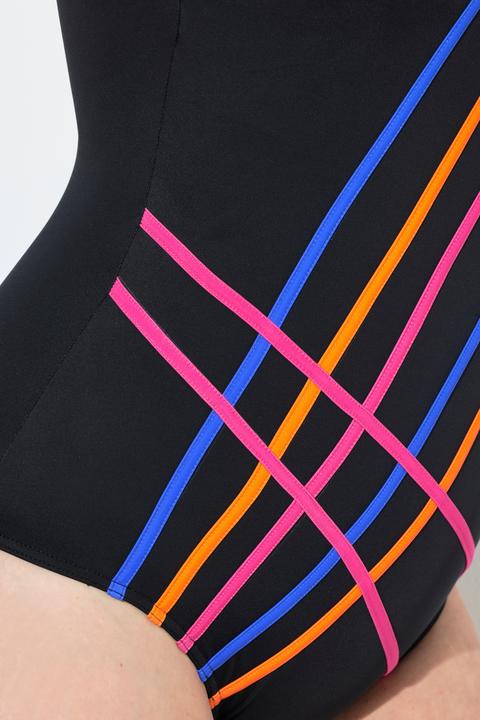 Immagine prodotto Ulla Popken Costume da bagno senza coppe con righe e scollo rotondo (48)