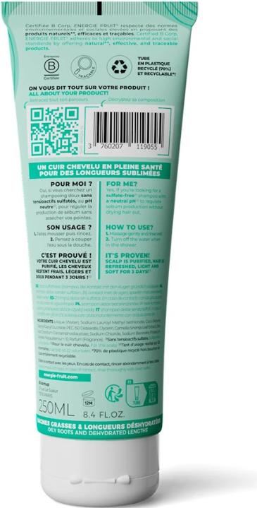 Actual product image Energie Fruit Shampoo oily roots and dry tips green tea (250 ml)
