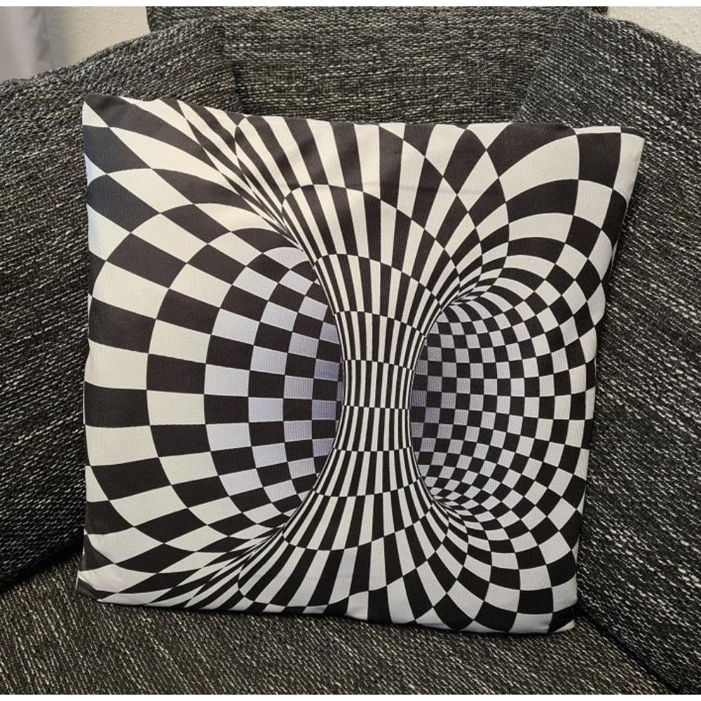 Tinisu, Dekokissen, 3D Druck Designer Kissenbezug Schwarz- weiÃŸe SÃ¤ule - 45cm x 45cm (45 x 45 cm)