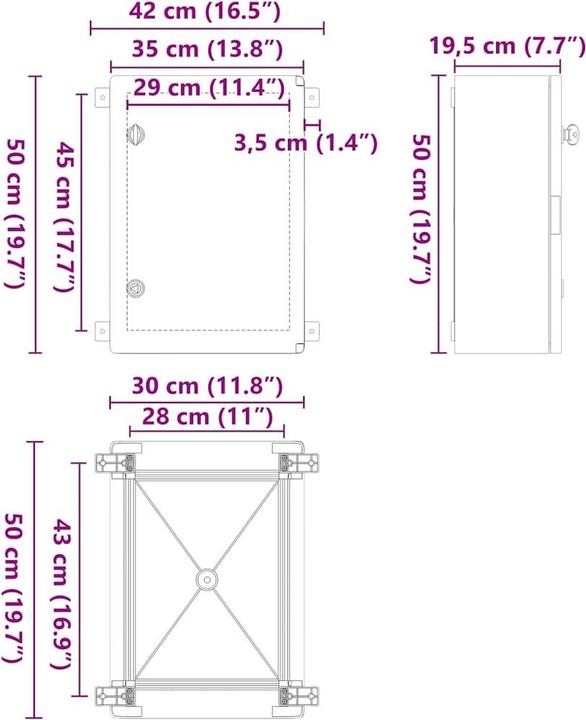 Actual product image vidaXL Werkzeugaufbewahrungsschrank (19.50 cm, 50 cm)