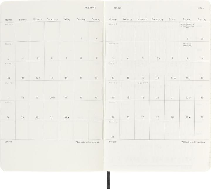Actual product image Moleskine Notizkalender (A5, German)