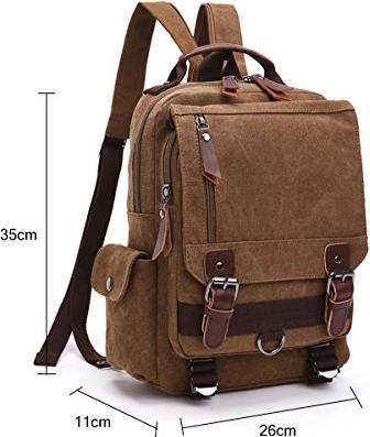 Produktbild Only-Bags.Store Vintage Rucksack Rucksack Leinwand Tasche Bote Tasche für Arbeit und Schule