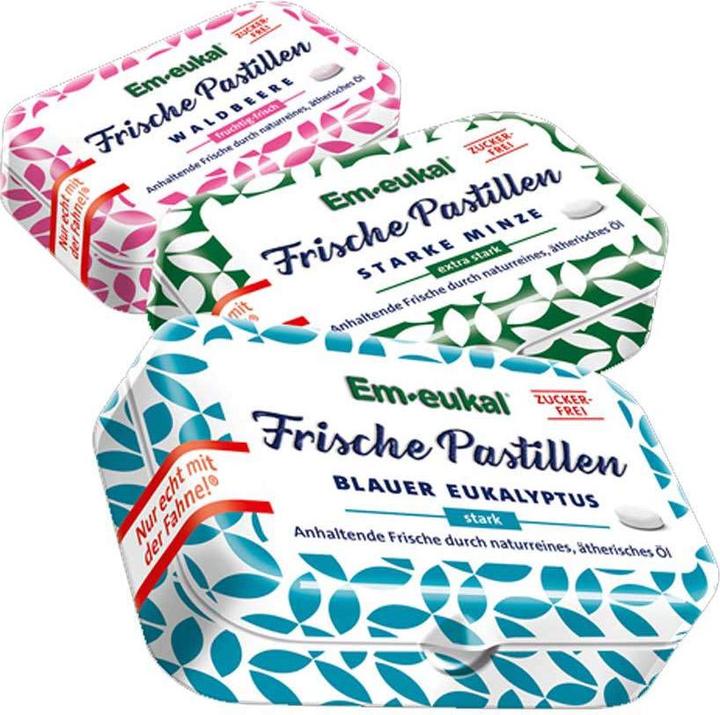 Immagine prodotto Em-eukal Pastiglie fresche ai frutti di bosco senza zucchero con xilitolo (20 pz., 20 g)