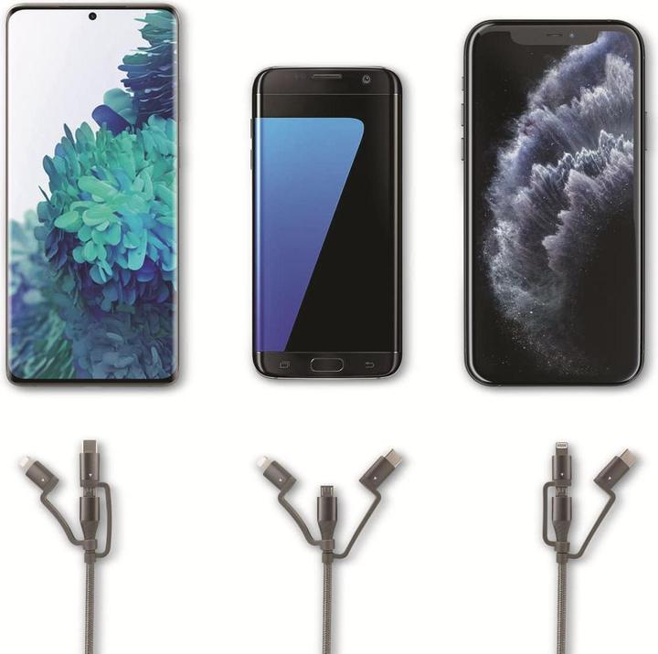 Actual product image Ansmann Data/charging cable USB 3in1 120cm (1.20 m, USB 2.0)