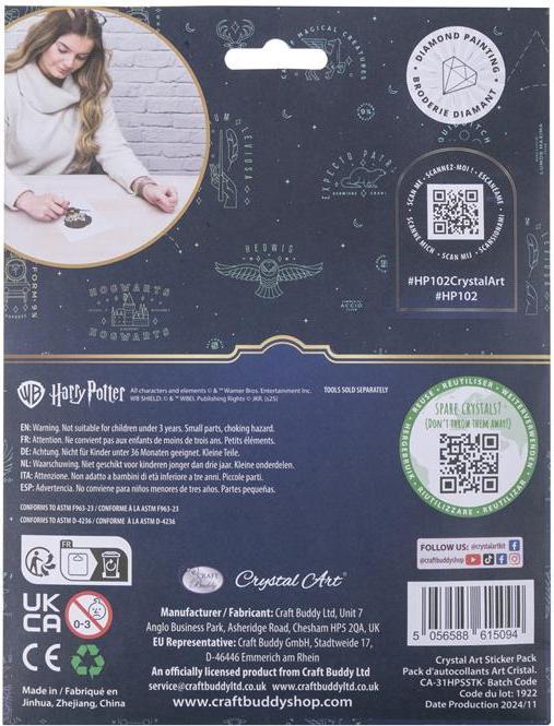 Image du produit Craft Buddy Harry Potter Crystal Art Sticker Pack