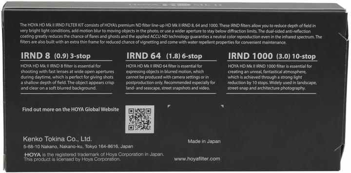Produktbild Hoya 82,0 HD MKII IRND Filter Kit 8/64/1000 (82 mm, ND- / Graufilter)
