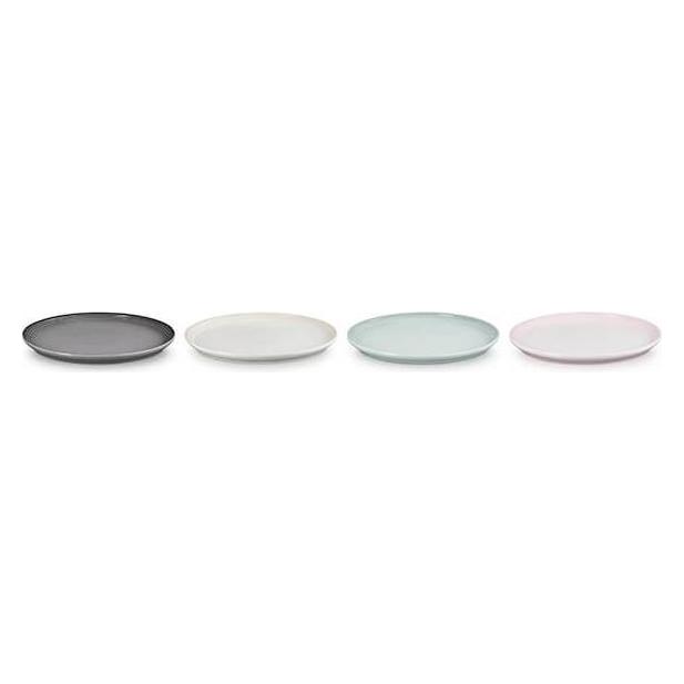 Le Creuset Ontbijtbord Coupe 22 Cm Set Van 4, Bord, Veelkleurig, Wit, Roze, Roze