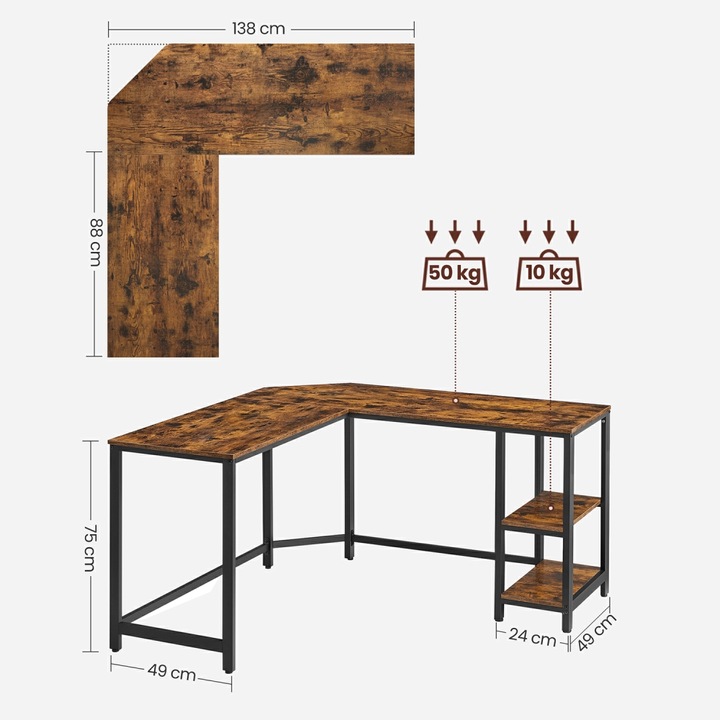 Actual product image Vasagle Corner (138 x 138 x 76 cm)