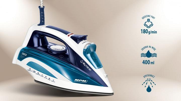 Image du produit MPM MZE-21/NS Fer à vapeur 2800 watts bleu (2800 W, 180 g/min)