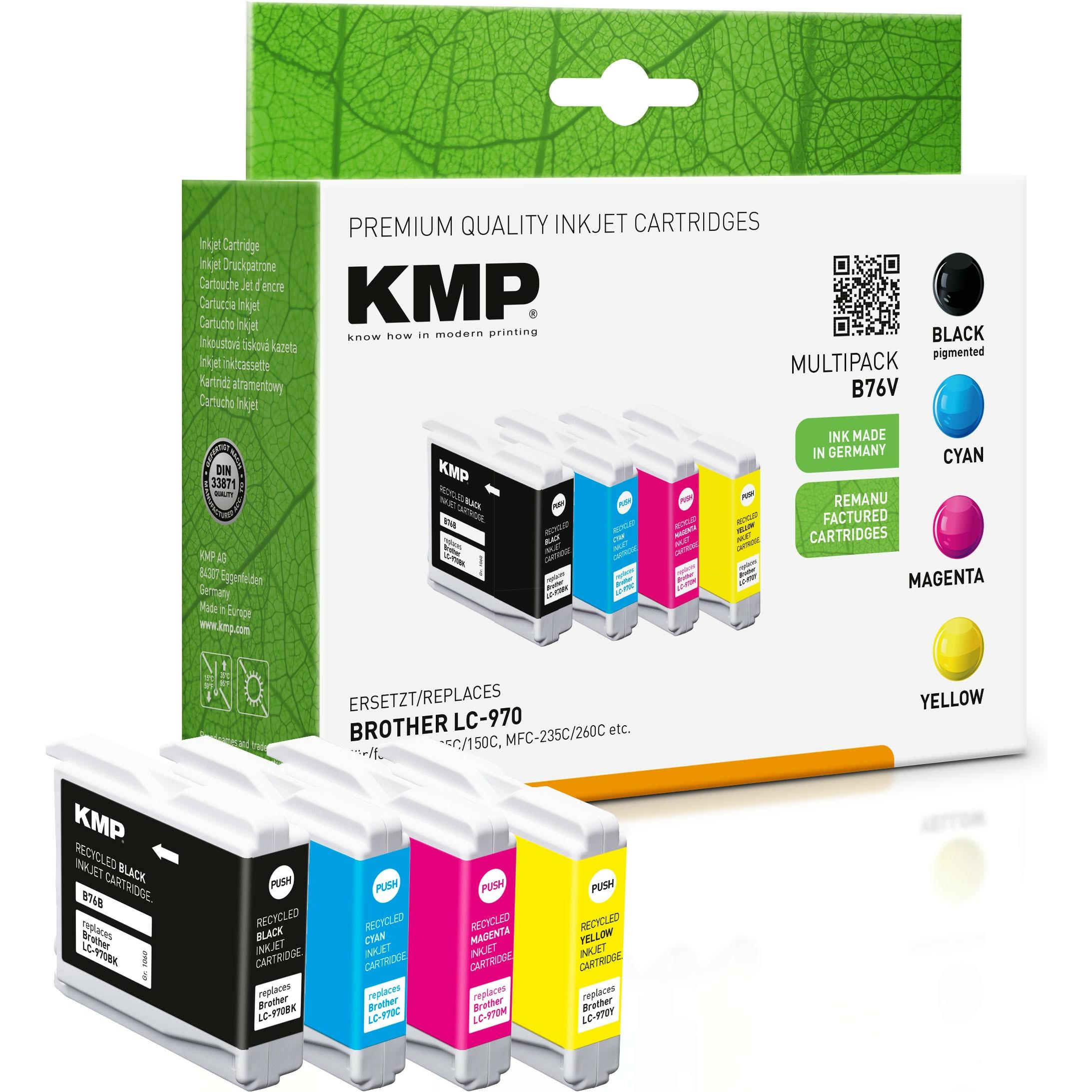 KMP, Druckerpatrone, Tinte ersetzt LC970VALBP (M, BK, Y, C)