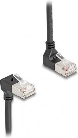 Image du produit Delock Câble réseau RJ45 Cat.6A S/FTP Slim 90° haut / bas (S/FTP, CAT6a, 2 m)