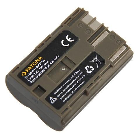 Patona Canon Bp-511 (Batterij Van De Camera), Stroomvoorziening Voor De Camera, Grijs