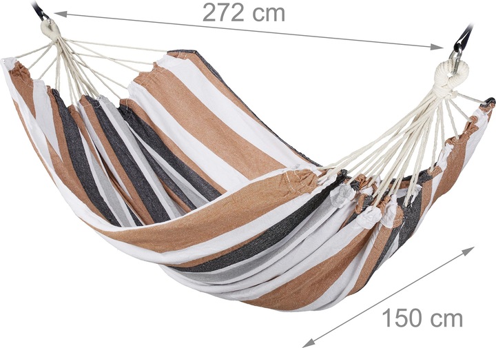Actual product image Relaxdays Hammock, XXL Hanging Mat For 2 Adults (300 kg)
