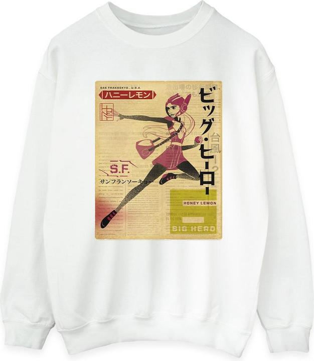 Actual product image Disney Womens/Ladies Big Hero 6 Baymax Honey Lemon Newspaper Sweatshirt (XXL)
