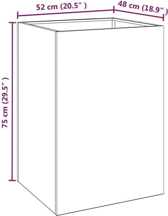 Image du produit vidaXL Pflanzkübel 52x48x75 cm Cortenstahl,Farbe: Rostig,Material