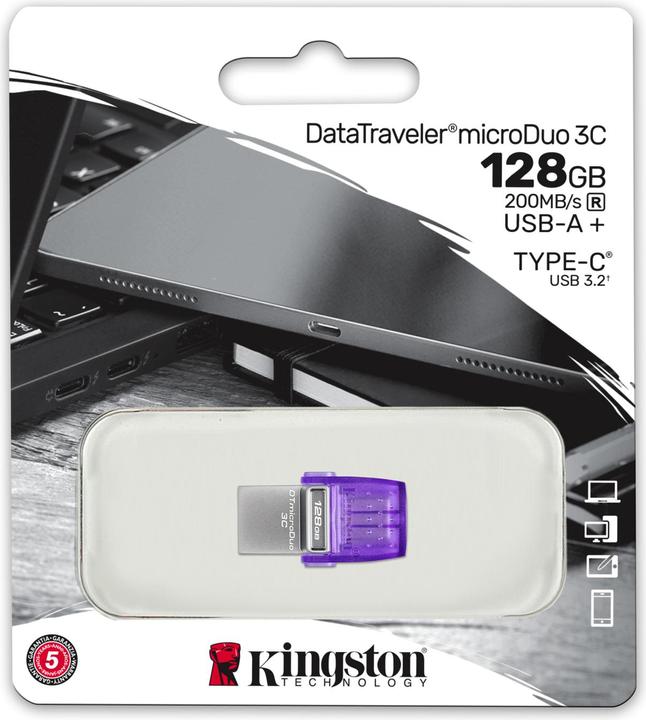 Actual product image Kingston DataTraveler microDuo 3C (128 GB, USB-C, USB 3.2)
