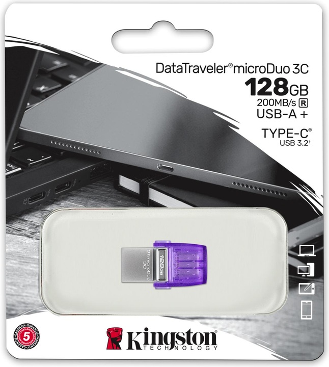 Produktbild Kingston DataTraveler microDuo 3C (128 GB, USB-C, USB 3.2)