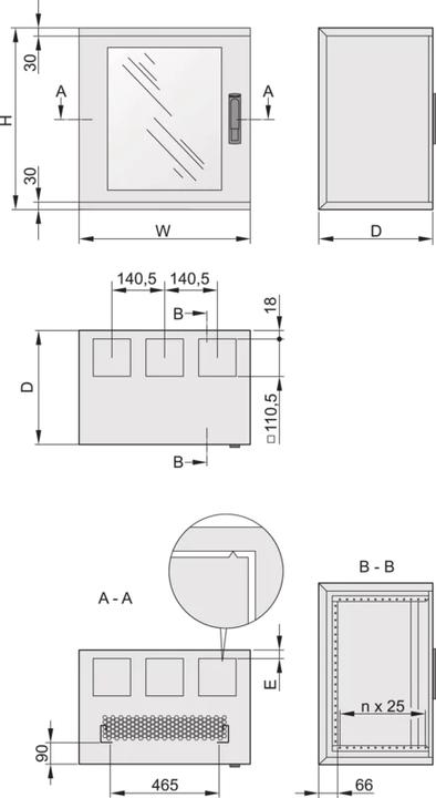 Produktbild Schroff EPCASE Wandgehäuse (16 HE, 19 Zoll Rack)