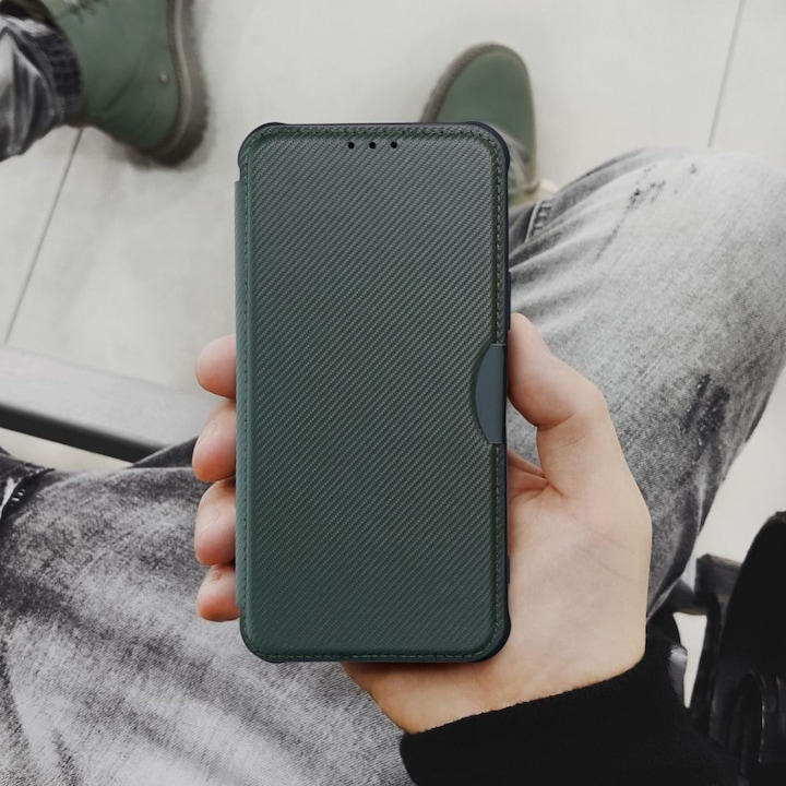 Produktbild OEM Book case RAZOR Book for XIAOMI Redmi Note 12 Pro 5G dark green (Xiaomi Redmi Note 12 Pro 5G)
