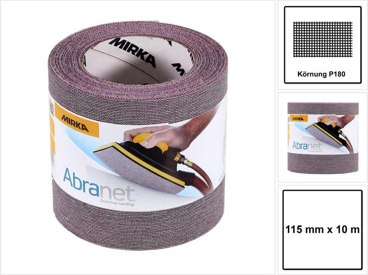 Actual product image Mirka ABRANET Rouleau de papier abrasif 115 mm x 10 m P180 Klett (545BY001183R) (180)