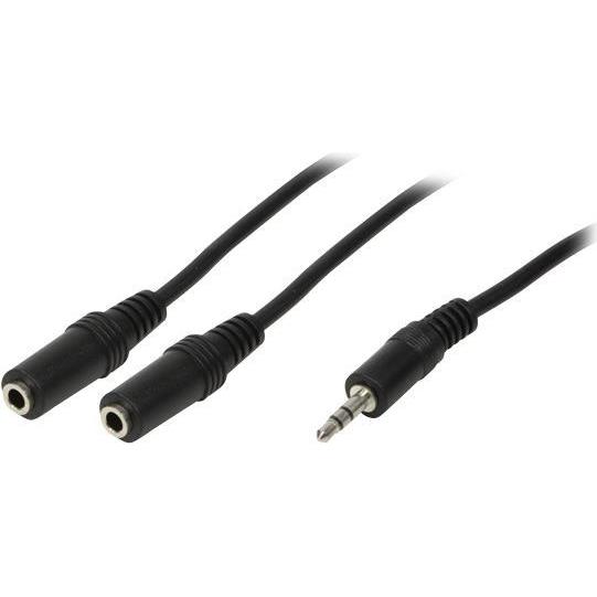 LogiLink Stereo Audio Verlängerungskabel, 3,5mm Klinkenstecker zu 2x 3,5mm Klinkenbuchse, 0.2m, , (CA1046) (0.20 m), Aud...