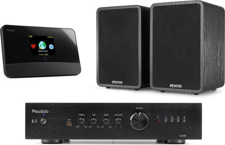 Actual product image Fenton Stereo Set with Tuner Amplifier and Speakers (Bluetooth, CD player, Wi-Fi, 2x 100 W)