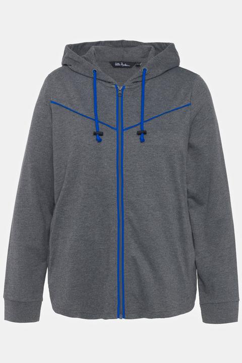 Produktbild Ulla Popken Sweatjacke, Piping, Kapuze, gerundeter Saum (46, 48)