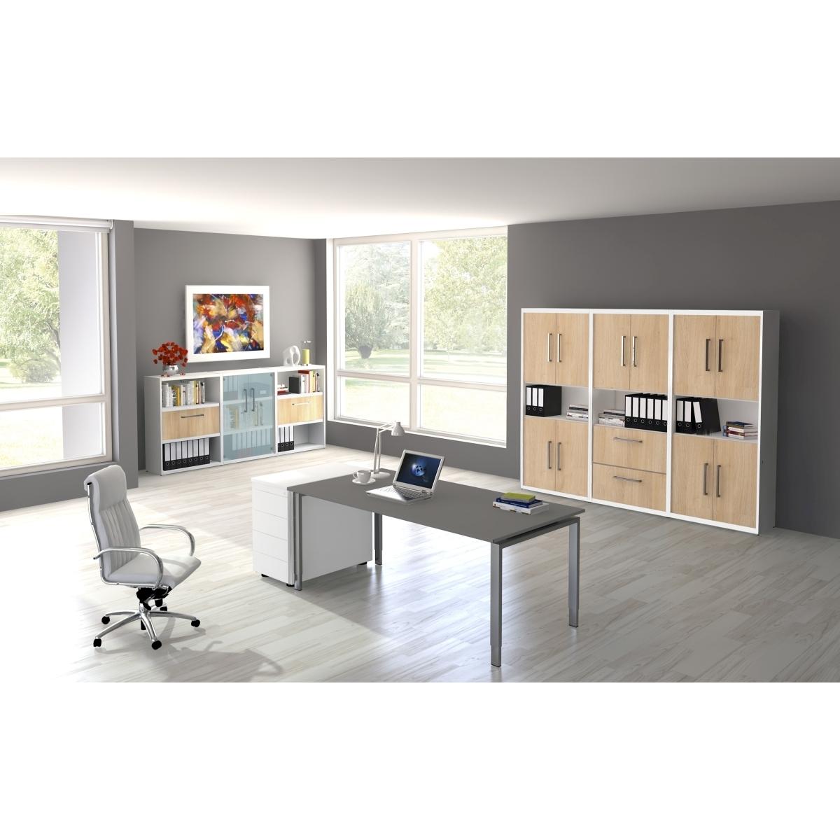 Thumbnail - Kerkmann, Schreibtisch, Schreibtisch Form 5, (B)1.600 x (T)800 mm,lichtgrau (160 x 80 x 82 cm)