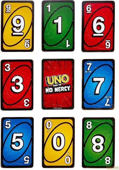 Actual product image Mattel Games UNO No Mercy (English, French, German, 2 - 8 Players)
