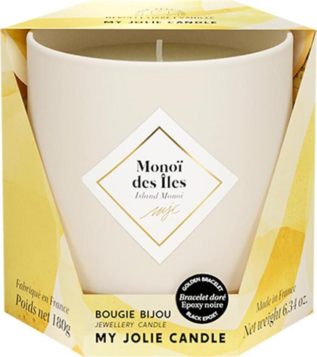 Image du produit My Jolie Candle - Scented candle 36h with bracelet Black Les Essentielles Monoi Island 320327