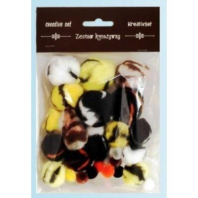 BRE Farbige Pompons 10-38mm 30 Stk