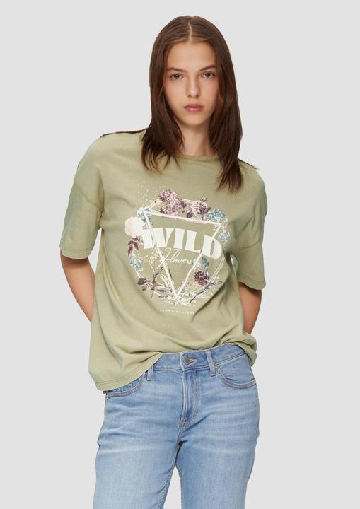 Actual product image S.Oliver T-Shirt Baumwoll-T-Shirt im Loose Fit mit Front-Print (XS)