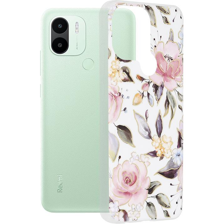 Techsuit - Marble Series - Xiaomi Redmi A1+ / A2+ - Chloe White (Xiaomi Redmi A1+, Xiaomi Redmi A2+), Cover smartphone, Bianco
