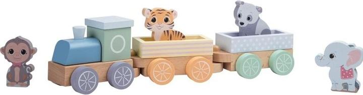 Actual product image Jouéco Wooden Train Wild Animals