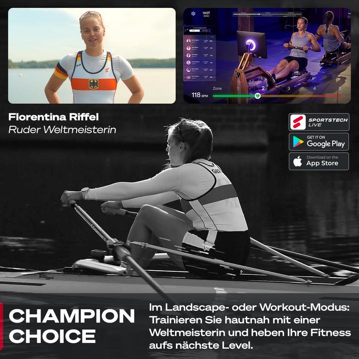 Produktbild Sportstech AquaElite 10,1" Rudergerät Wasser für Zuhause