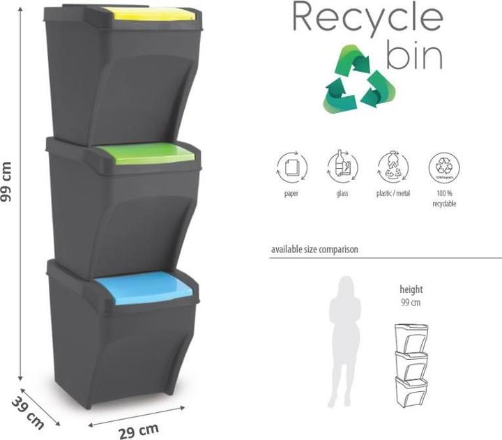 Actual product image Plana Stackable kitchen waste bin (75 l)