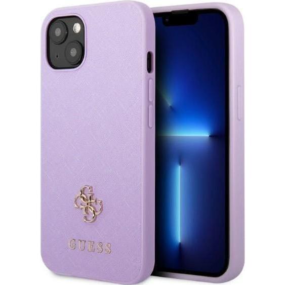Guess GUHCP13SPS4MU iPhone 13 mini 5,4" purpurowy/purple hardcase Saffiano 4G Small Metal Logo (Apple iPhone 13 mini), S...