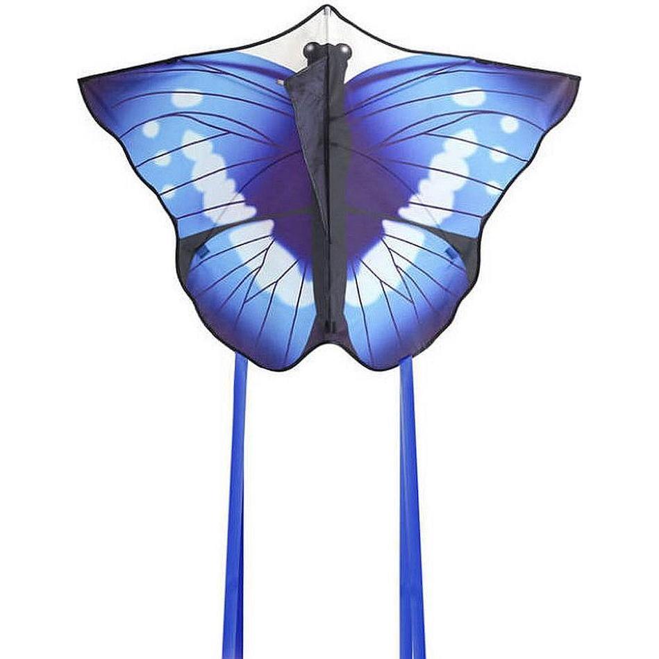 Bdt Drachen, Einleiner, Kite für Kind und Erwachsene *Schmetterling blau* inkl. 30m Leine, 130x85cm